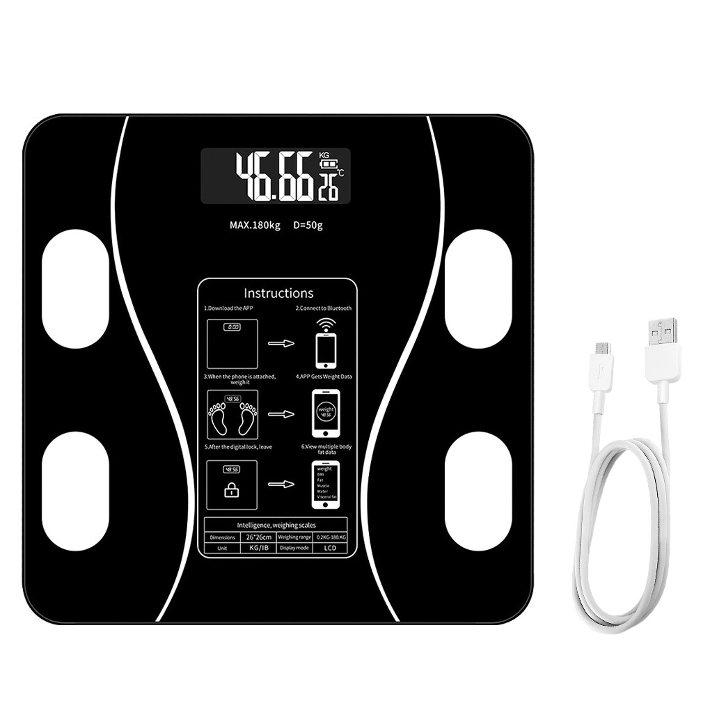 Bluetooth Bathroom Smart Scales Body Fat Balance Digital Weight Weighing Scale Wireless APP Floor Balance Charging And Battery