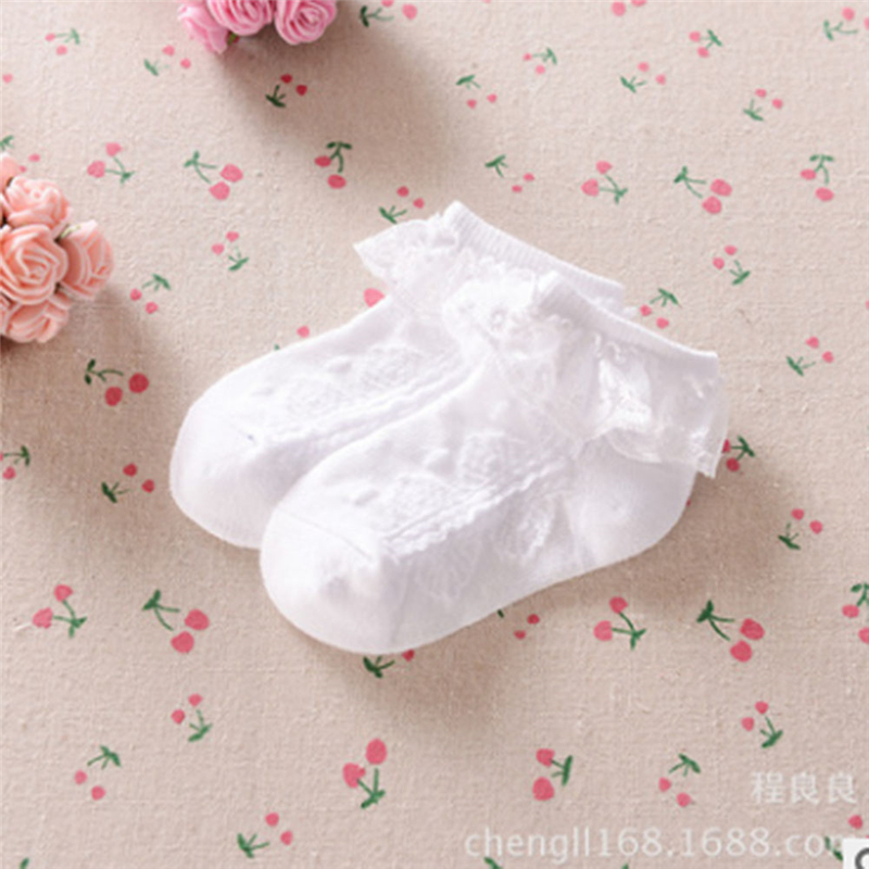 Sommer Kleinkind Baby Mädchen Baumwolle Spitze Rüschen Rüschen Socken Prinzessin Anti Slip Tutu Socken: WHITE / 24M