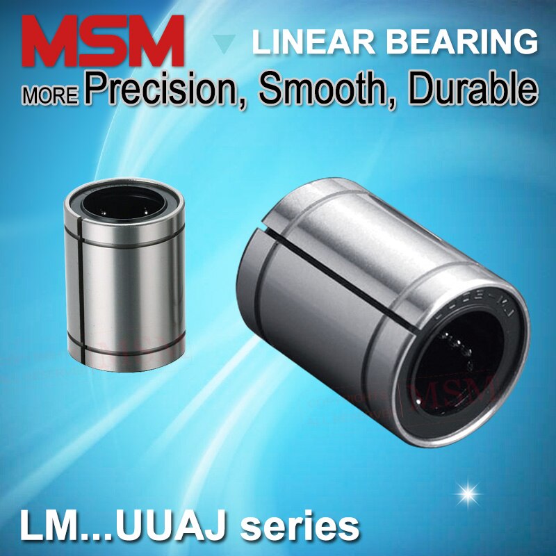 10Pcs Msm Klaring Verstelbare Lineaire Lagers LM8UUAJ LM10UUAJ LM12UUAJ LM16UUAJ LM20UUAJ Slide Motion Kogelomloopbussen Mm