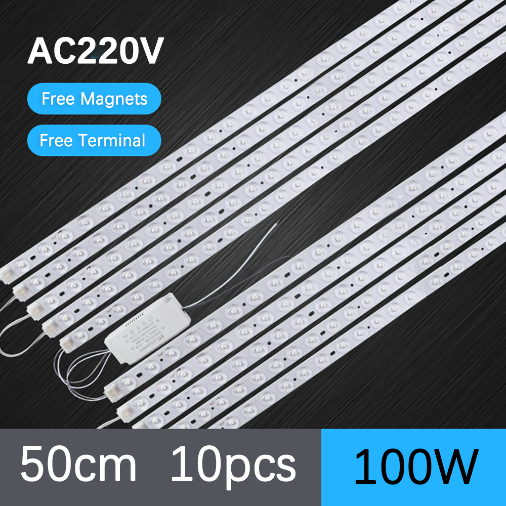 LED Module Light Bar 220V High Brightness 40cm 50cm For Living Room Bedroom Ceiling Light Replacement LED Strip Module Magnetic: WHITE / RGB