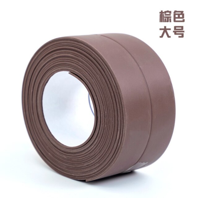 3,3 m * 38/22mm Badezimmer Dusche Waschbecken Badewanne Abdichtung Streifen Band Weiß PVC Selbst-klebstoff Wasserdicht wand Aufkleber Bad Küche: Brown big