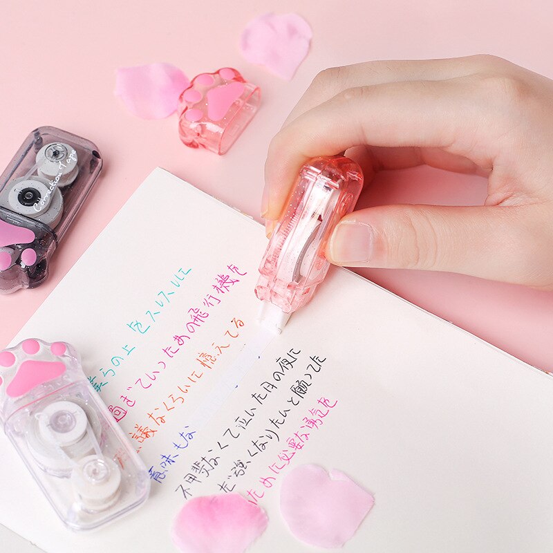 Cute Transparent Cat Paw 6M Correction Tape Promotional Stationery School Office Supplies