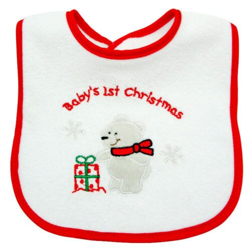 Eerste Kerst Slabbetje Speeksel handdoek Geborduurd Aandenken Kerstcadeau: 4