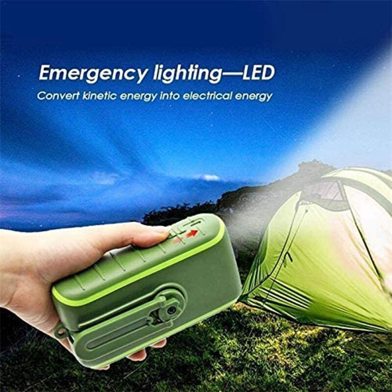 Multifunctional Solar Power Bank 6000 MAh Hand Crank Powered Double USB Outdoors Solar Charger with LED Flashlight