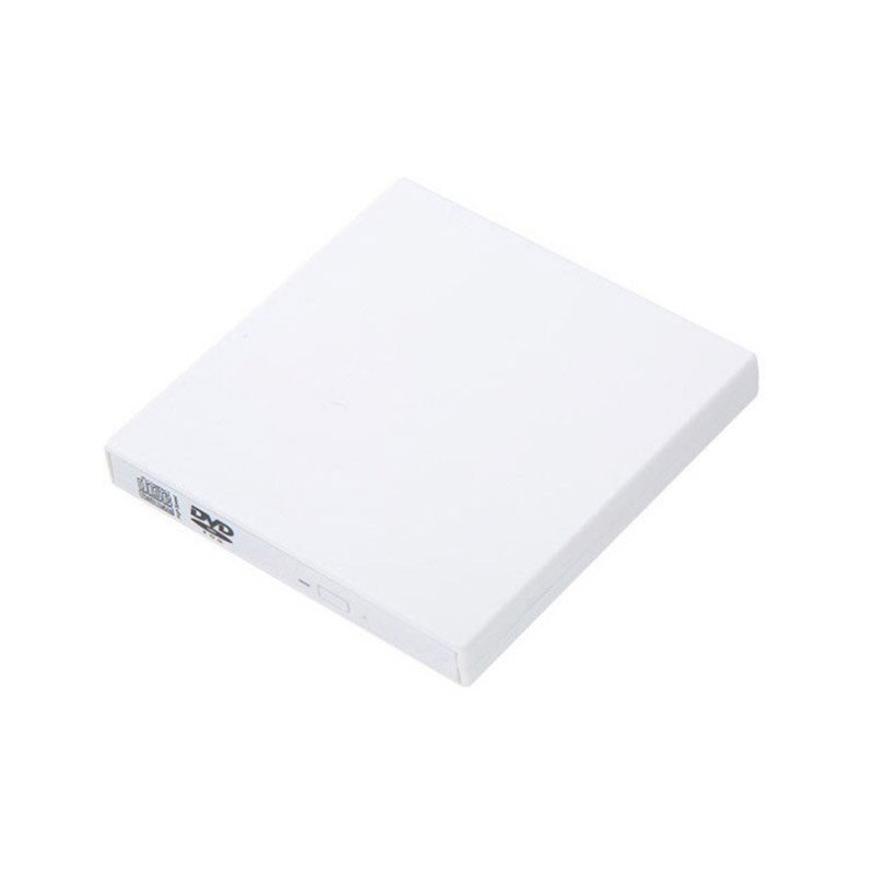 Ekstern dvd-stasjon usb 2.0 høyhastighets dvd-rom-spiller cd-rw-brenner ekstern optisk stasjon for stasjonære bærbare windows: Hvit