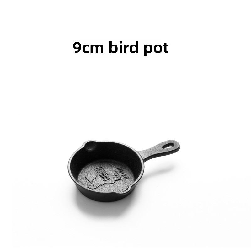 Gietijzeren pan Ongecoate koekenpan Kleine frituren Eierpan Huishoudelijke pan Keukengerei Set Olie Spattenpan Gietijzeren kookgerei Frituren: WHITE