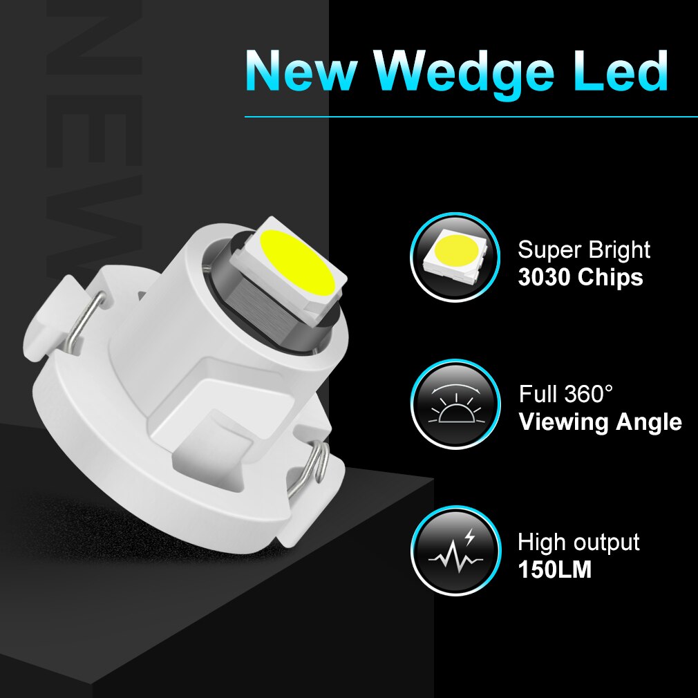 10x T5 T3 T4.2 T4.7 bombilla LED Para coche Luces LED Para Auto luz lateral Interior lámpara de instrumento luz indicadora de tablero 12V