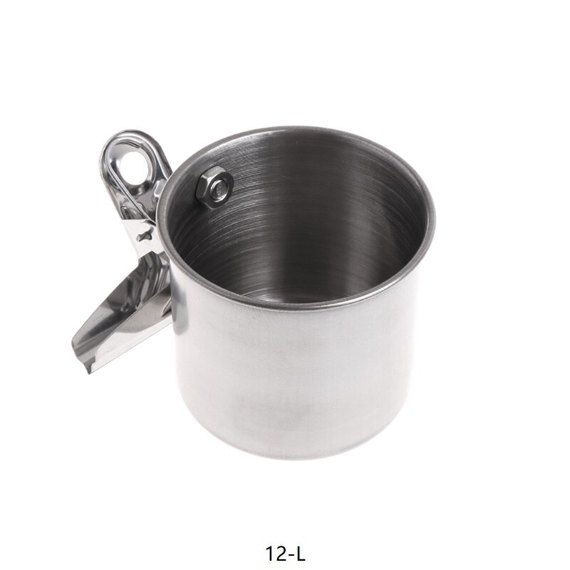 Food Water Feeding Bird Double Cups With Clip Stainless Steel Parrot Cage Stand: 12-L