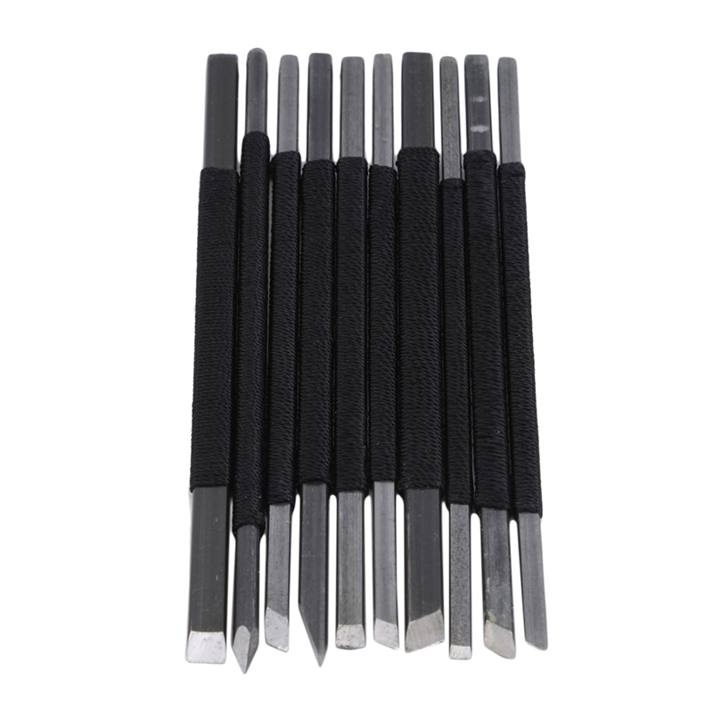 10Pcs High-carbon Steel Stone Carving Knife Engraving Knife Sculpture Stone Chisel Wood Carving Tools Set: Default Title