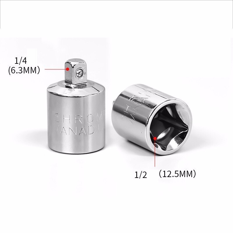 adapter fastnøkkel-stikkontakt skralle fly til stort stål 1pc omformer-hode-hylse 1/2-- til -3/8-1/4-  adapter skiftenøkkel-stikkontakt skralle: Brun