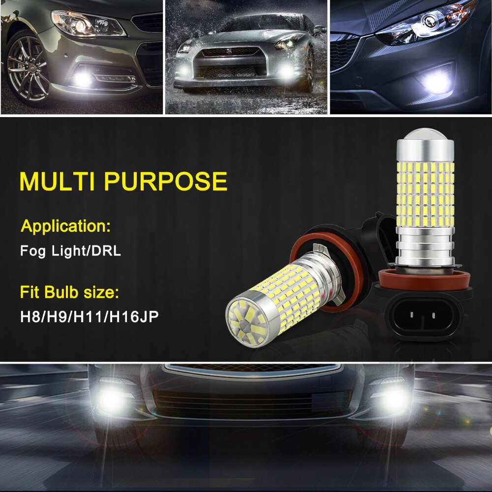 2 st  h11 h8 h9 led dimljus till volvo  xc60 xc90 s60 v70 s80 s40 v40 v50 xc70 v60 c30 850 c70 billampa psx 24w h10 9145 12v