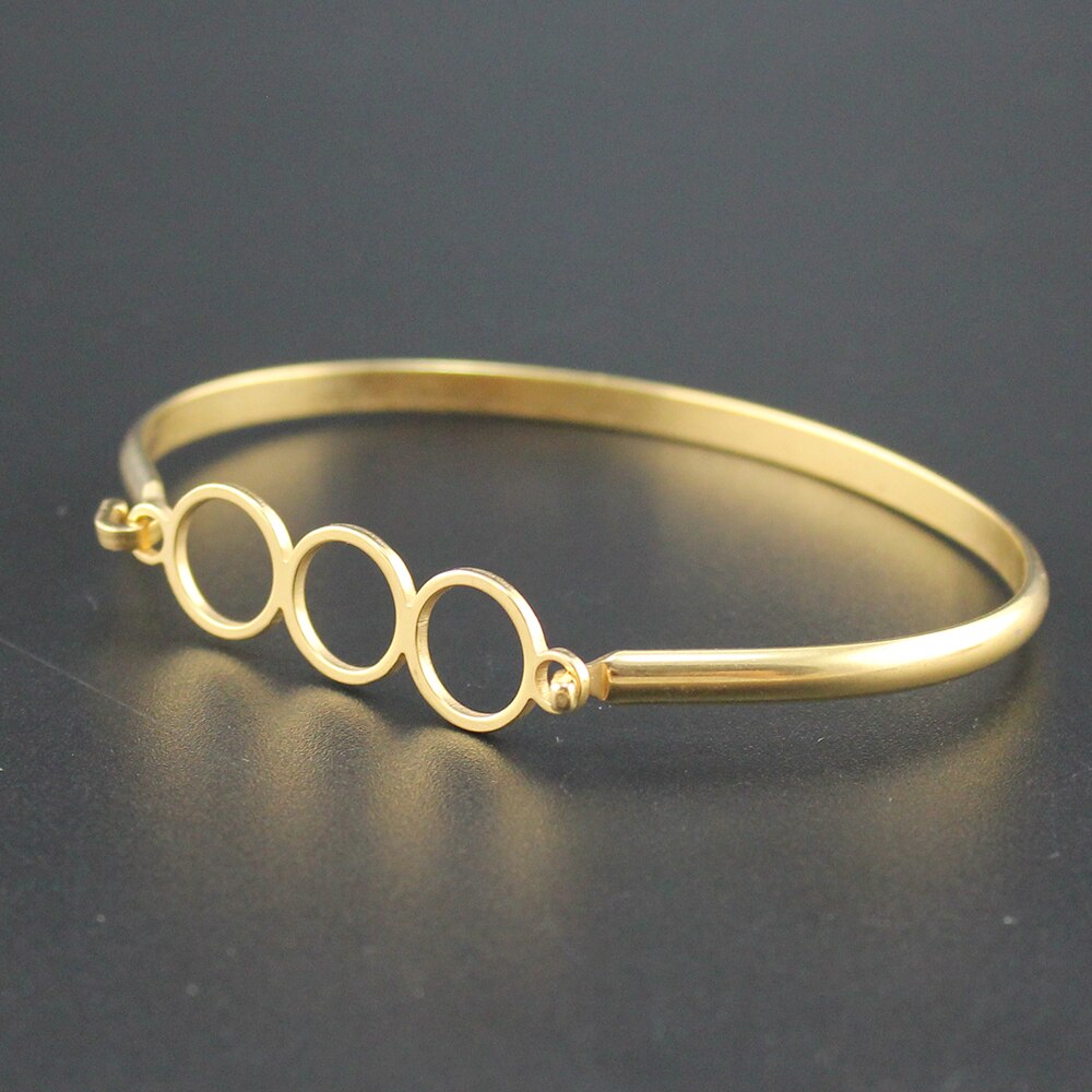 Hapiship Gold Farbe Edelstahl Herz Runde Liebe Armreif Armband Für Frauen Männer Schmuck Pulseras Mujer Brazaletes BX35