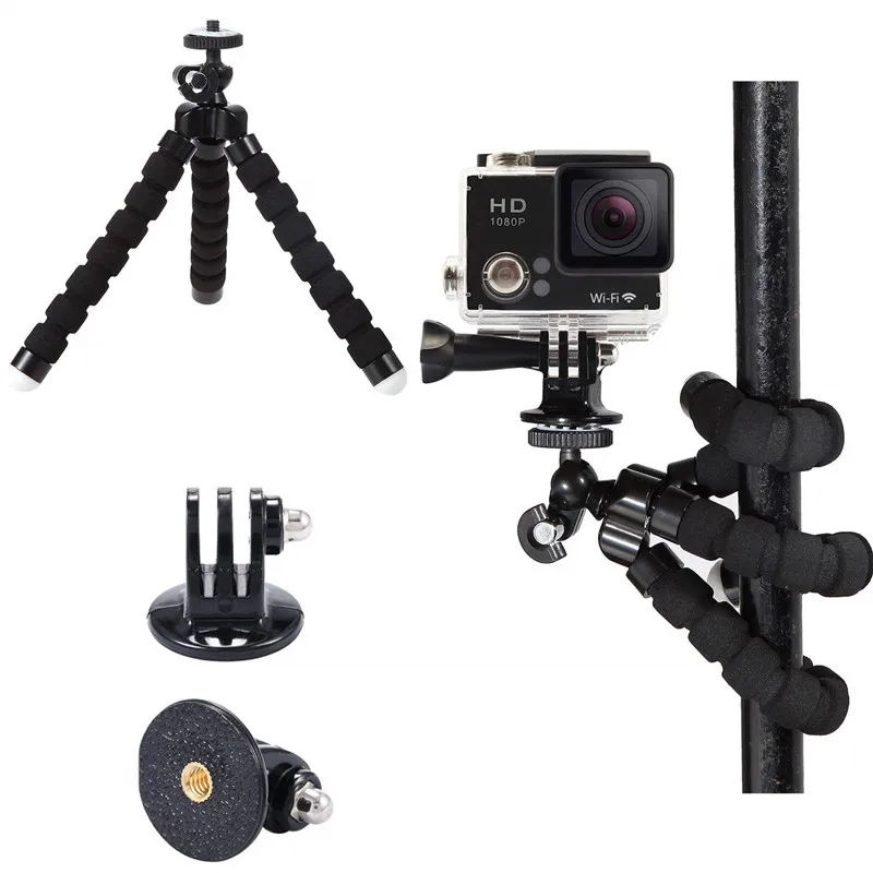 Kit voor Gopro Hero Hoofdband Polsband Mount Selfie Stick voor SJCAM Actiecamera Accessoires