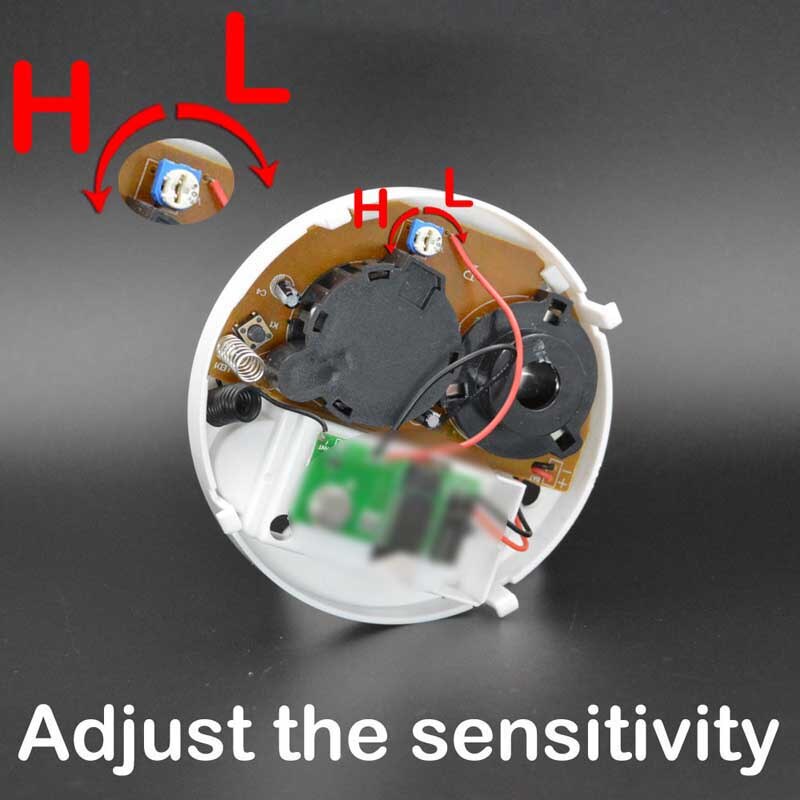 9V/168 433Mhz Wireless Smoke Detector for Wifi / Pstn / Gsm Home Security System White Plastic