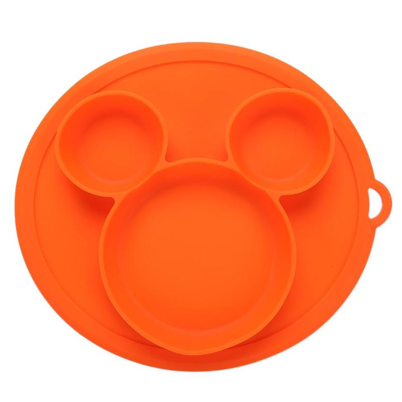 Plato de silicona para bebé con forma de pata de oso de dibujos animados, platos de cena para niños, vajilla de entrenamiento con ventosa para niños, cuencos de alimentación para niños: 03
