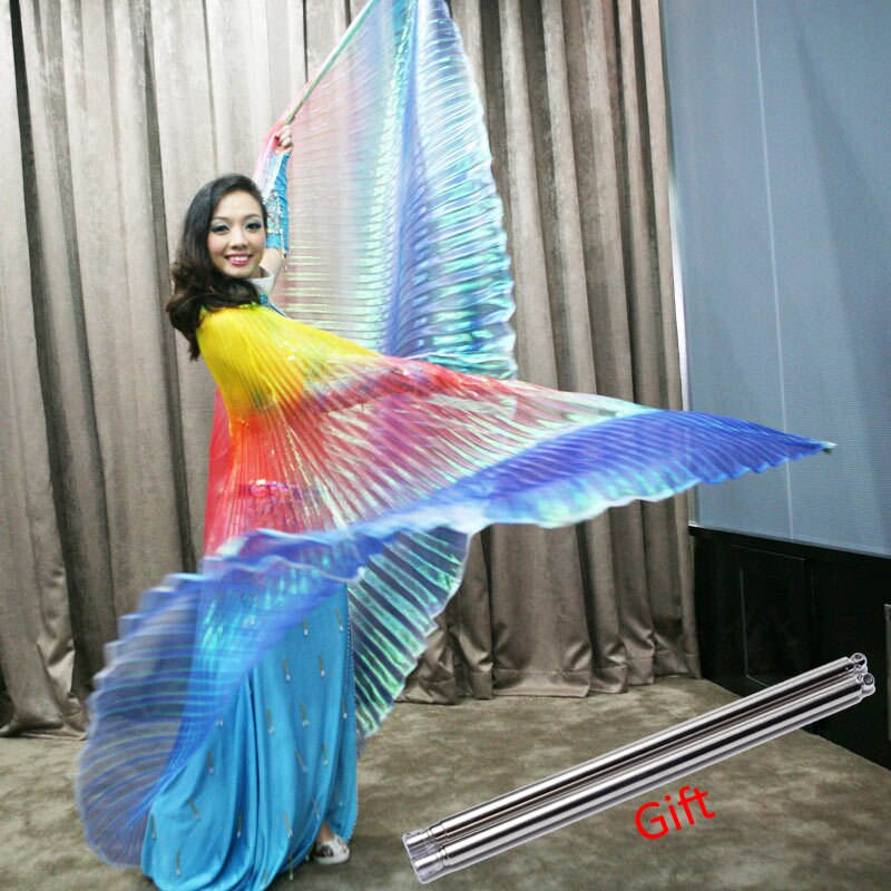 Alas de Isis para danza del vientre, accesorio de danza del vientre, disfraz Oriental de Bollywood, Egipto egipcio con palos, mujeres, niños, arco iris