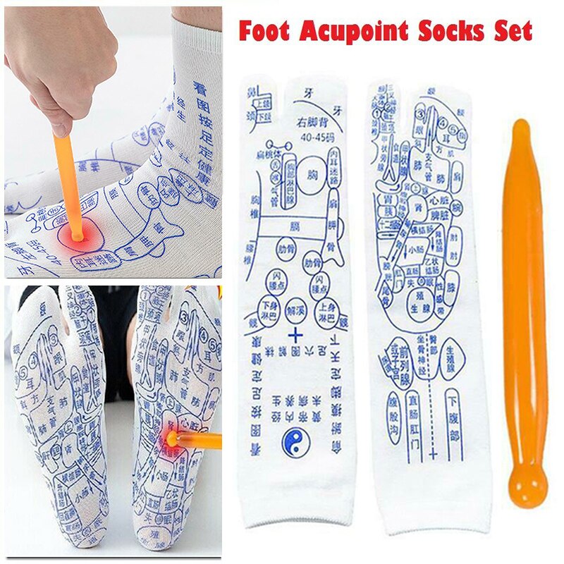 Chaussettes d'acupression pour Massage, soulage la fatigue des pieds, réflexologie, pour femmes et hommes, SCVD889
