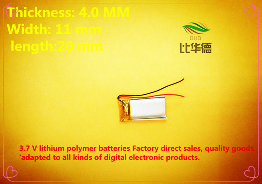 ) Polymeer lithium-ion batterij 3.7 V, 401119 041119 401120 CE FCC ROHS MSDS certificering