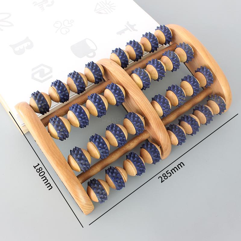 Holz Fuß Massage Walze Big Fünf-row Holz Fuß Massager Stimuliert Akupunkturpunkt Füße Plantarfasziitis Roller Reflexzonenmassage: Orange