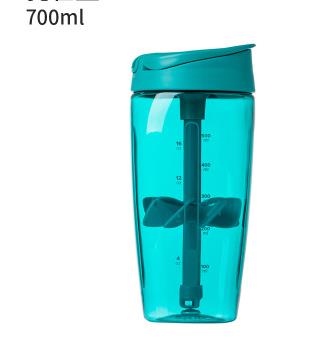 Vaso agitador Xiaomi jordanjudy, taza de agua de plástico portátil para deportes al aire libre de verano 700ml, botella de agua de gran capacidad: Azul