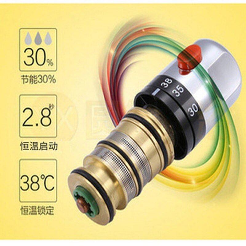 Brass Thermostatic Mixing Valve Temperature Control Ceramic Valve for Solar Water Heater Valve Parts Ceramic Cartridge WF107