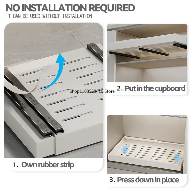 1/2pc skalerbare udtræksreoler til køkken med glideskinner, skuffetype opbevaringsbakke, krydderiboksopbevaringsstativ, skabe, arrangør