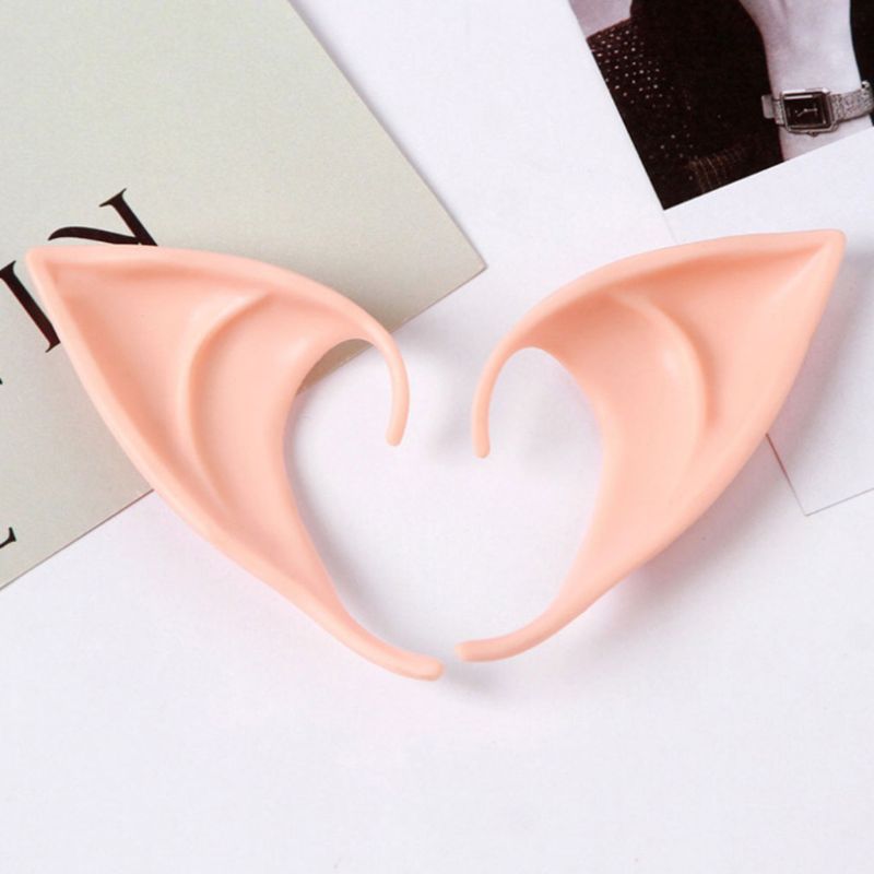 Masque Cosplay pointu oreilles d&#39;elfe en Latex, 1 paire, déguisement de fête de mascarade d&#39;halloween Q1FA