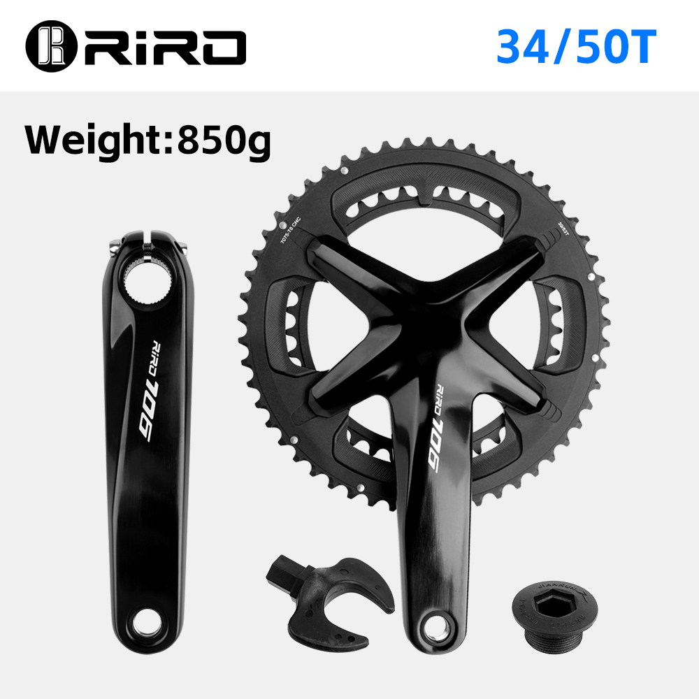 RIRO 706 vélo de route pédalier intégré 170mm 110BCD 53-39T/50-34T Double plateaux pignons creux route vélo chaîne: Bourgogne
