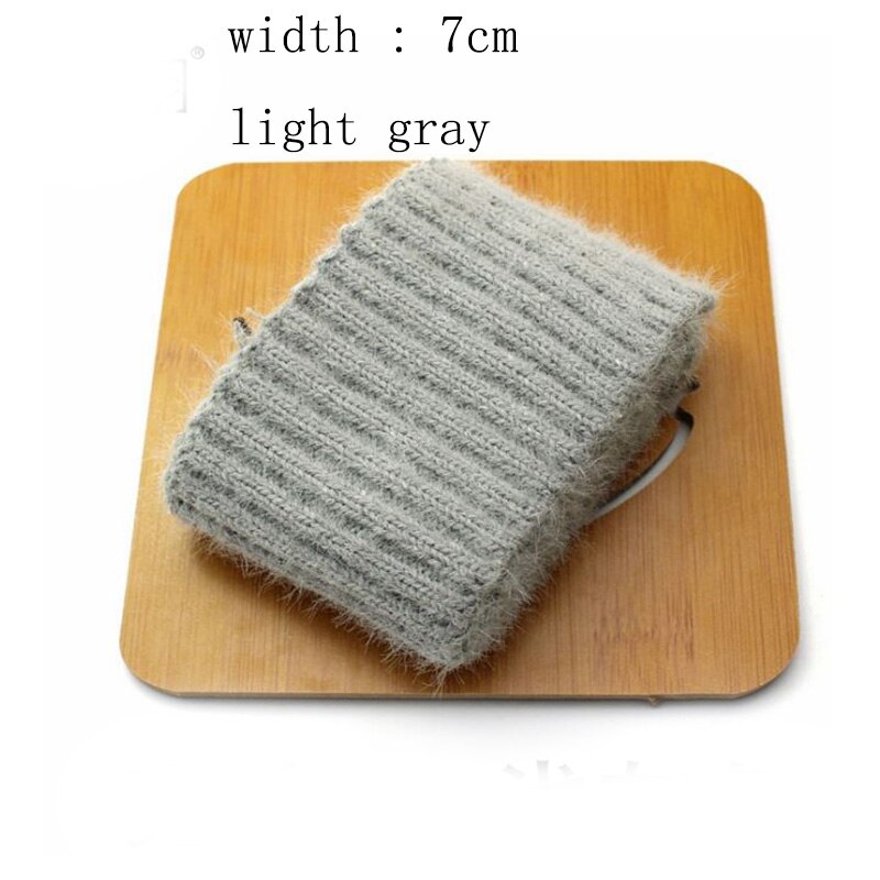 1pcs 6-10cm wide 19 color Thicken cotton Faux velvet ribbed elastic cuff neckline DIY fabric accessories velvet fabric strech: light gray
