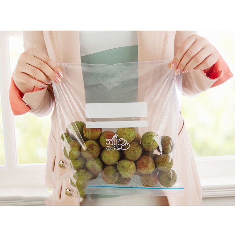 12/20PC lodówka przezroczysta samouszczelniająca świeża torba zamknięta gruba żywność świeża torba odporna na wilgoć szczelna torba