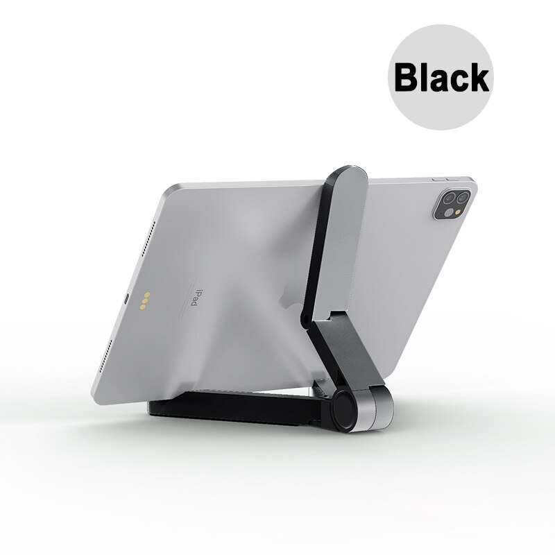 Suporte dobrável de celular para tablets, base universal para ipad e samsung, huawei, xiaomi, iphone, ipad 9.7 e mini air: Preto