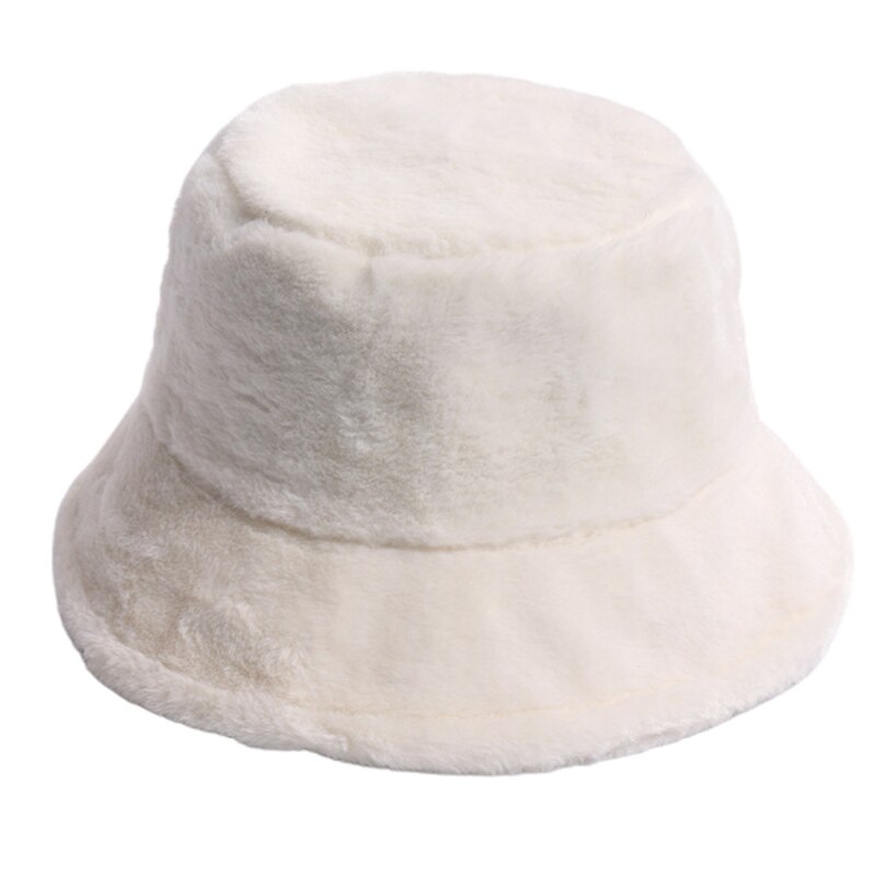 Kvinder vinter fuzzy plys bøttehat ørevarmer rund top vindtæt fisherman cap  lx9e: 6