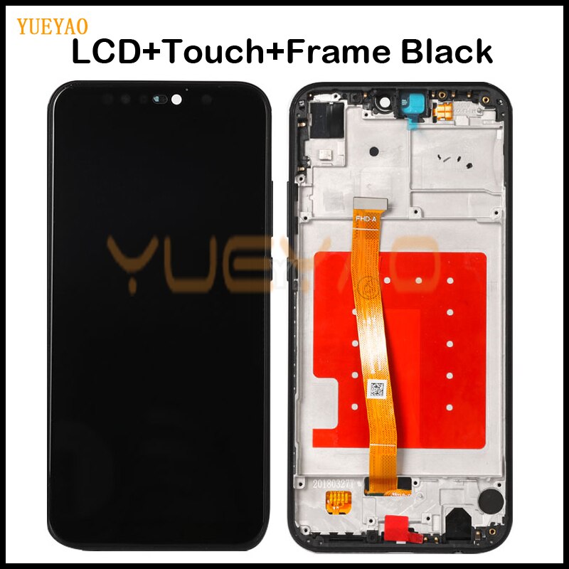 Écran LCD avec châssis, 2280x1080, pour HUAWEI P20 Lite Nova 3e: LCD Black WithFrame