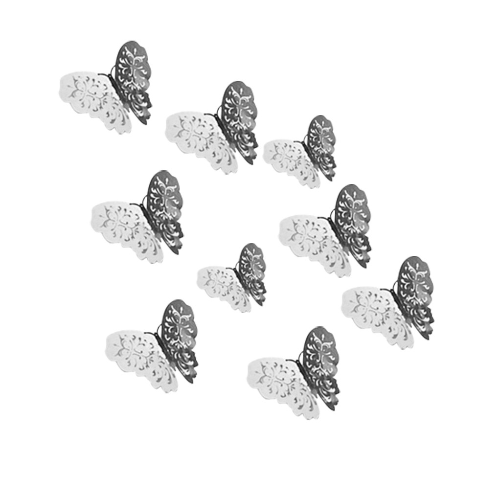 48 stuks stickers, 3d vlinders als muurstickers, huisdecoratie, 3d gouden en zilveren vlinders als decoratie voor de bruiloft in de woonkamer.: En