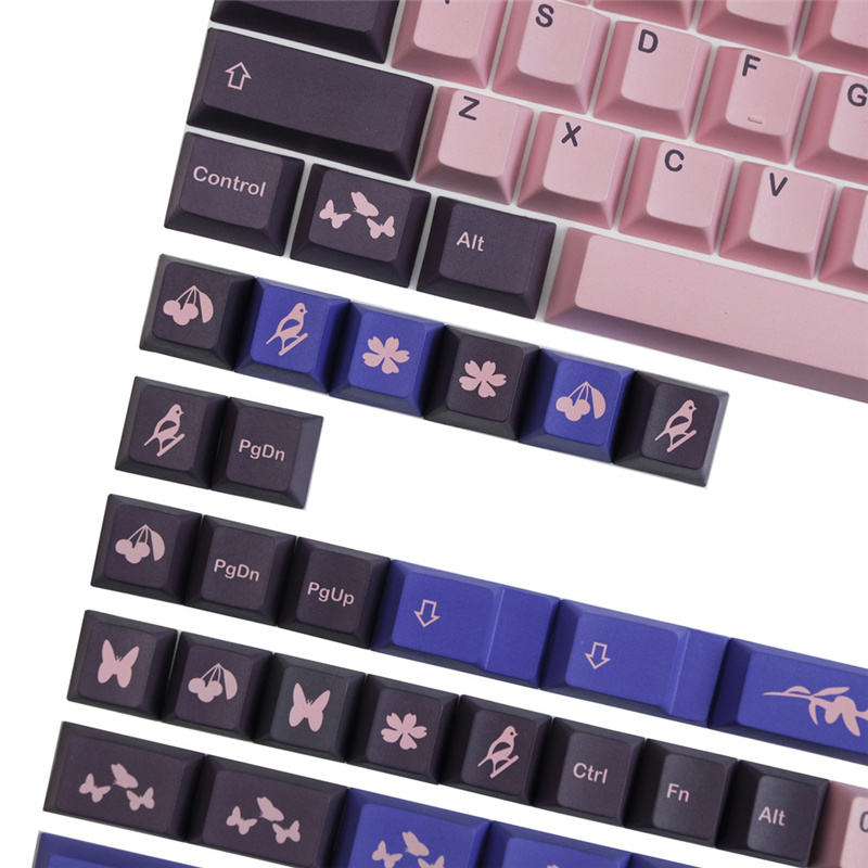 Gmk blossom keycap 142 key set cherry profile pbt sublimation keycaps 6,25 u 7u spacebar for diy mechanical keyboards