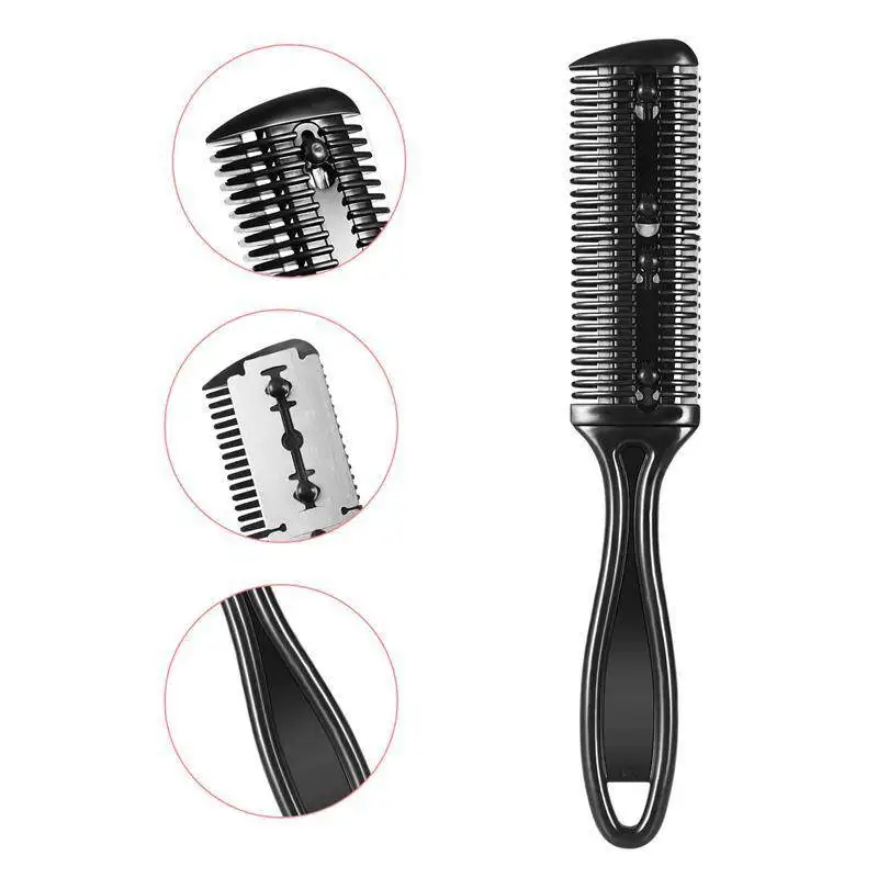 Hair Cutting Comb Hair Brushes With Razor Blades Hair Trimmer Cutting Thinning Tool Styling Barber Cutter Accessory