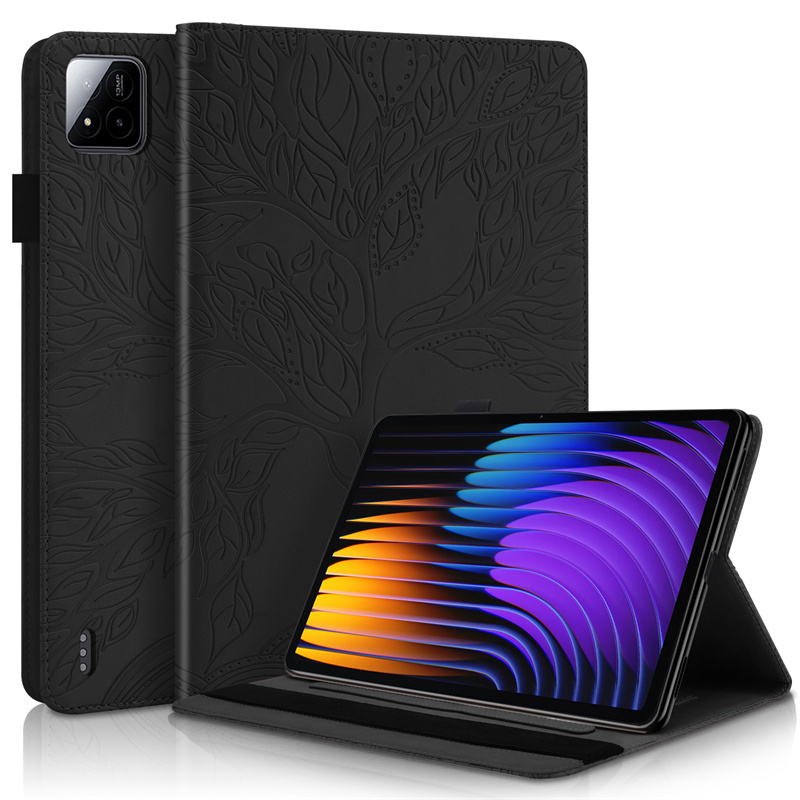 Tablette Funda pour Xiaomi Pad 7 Pro étui 11.2 "en relief arbre Flip portefeuille support étui pour Xiaomi Pad 7 Mi Pad 7 Pro tablette couverture Coque: ELEVEN / green