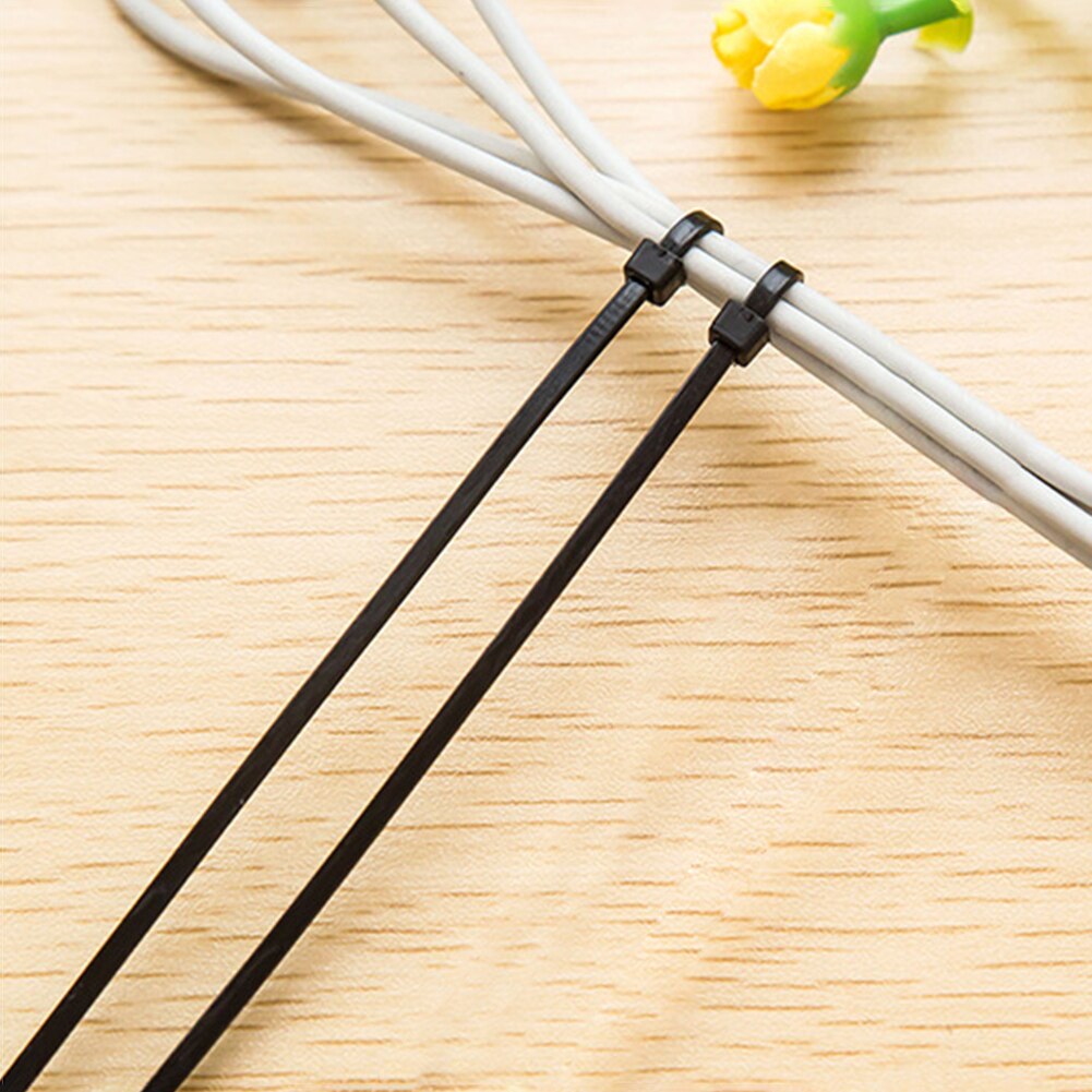100PCS Self-locking Nylon Cable Tie Wire Zip Ties Set 3X200 3X300 Black Fasten Cable Hardware Organizer Fastening Ring Tie
