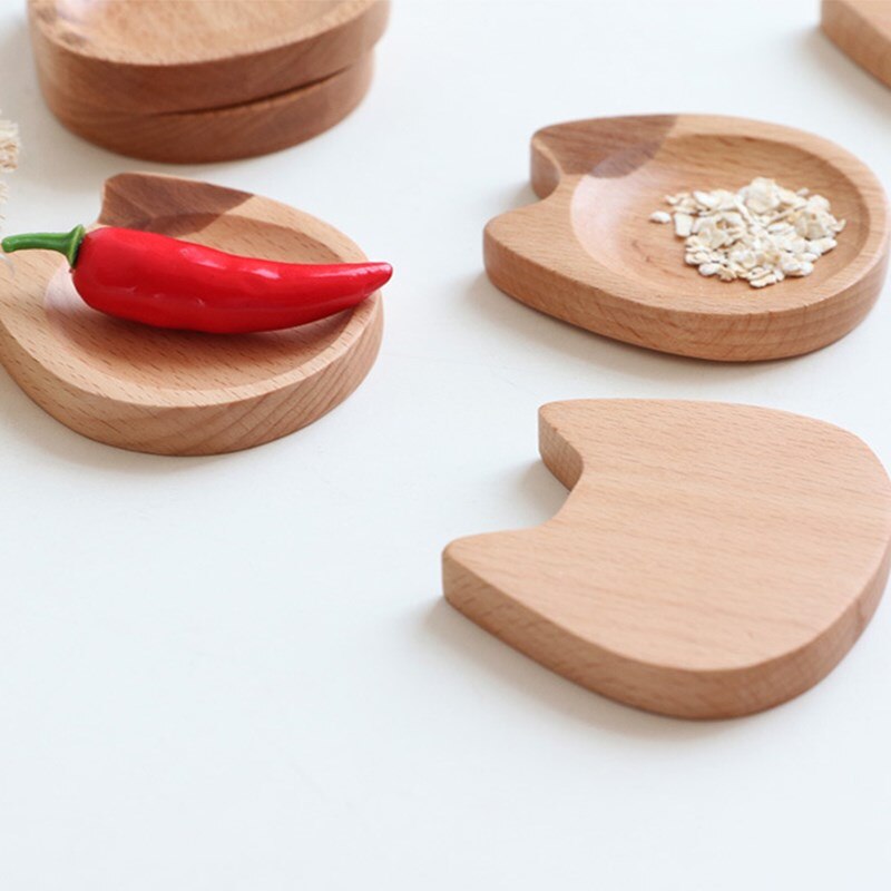 Kot drewniany talerz śliczna drewniana taca kreskówka koty małe drewniane naczynia owoce Sushi talerzyk deserowy buk zastawa stołowa