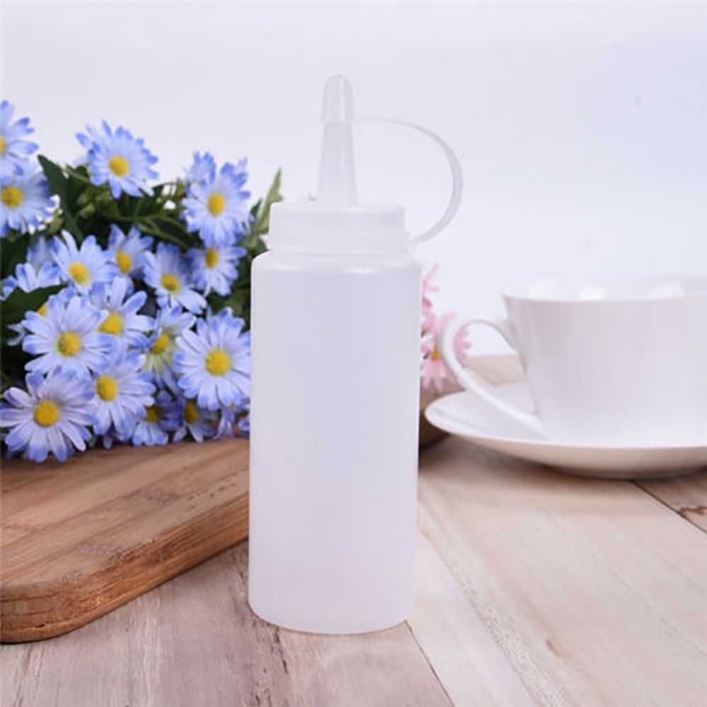 BBQ Ketchup Sauce distributeur bouteilles huile d'olive bouteille de distribution Mayonnaise presser pot avec capuchon en plastique blanc outils de cuisine