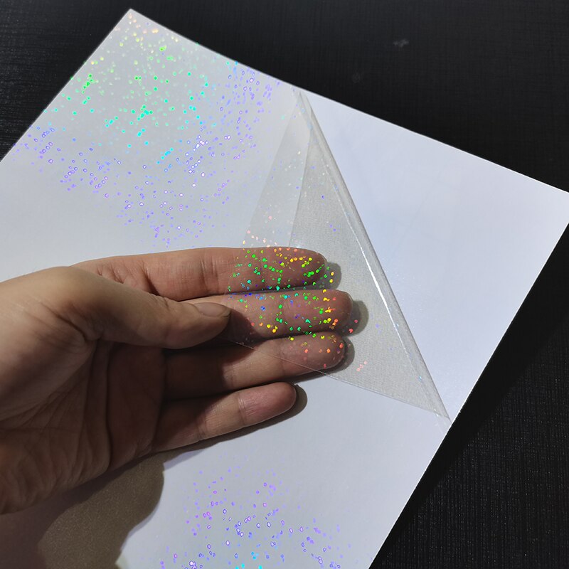 Cinta adhesiva de lámina de arena holográfica, 210x297 MM, estampado en en papel, 50 hojas, tarjeta de Color para paquete DIY