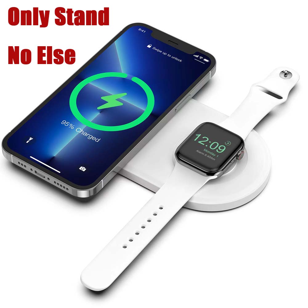 Til apple iphone magsafe airpods iwatch magnetisk trådløs oplader stand opladningsholder slank silikone pad flad dok base: Safir