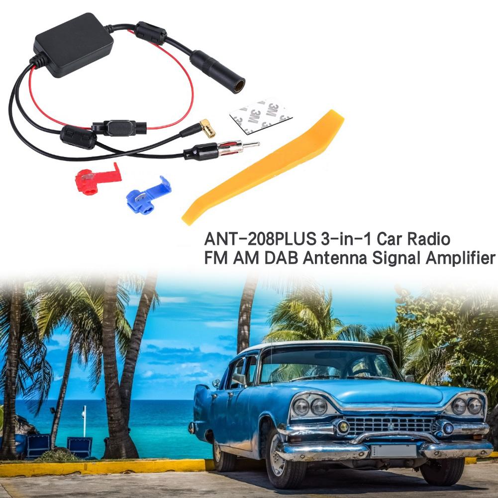 3-in-1 Car Radio FM AM DAB Antenna Signal Amplifier Wireless Receiver Digital Radio Signal Amplification Car Accessories