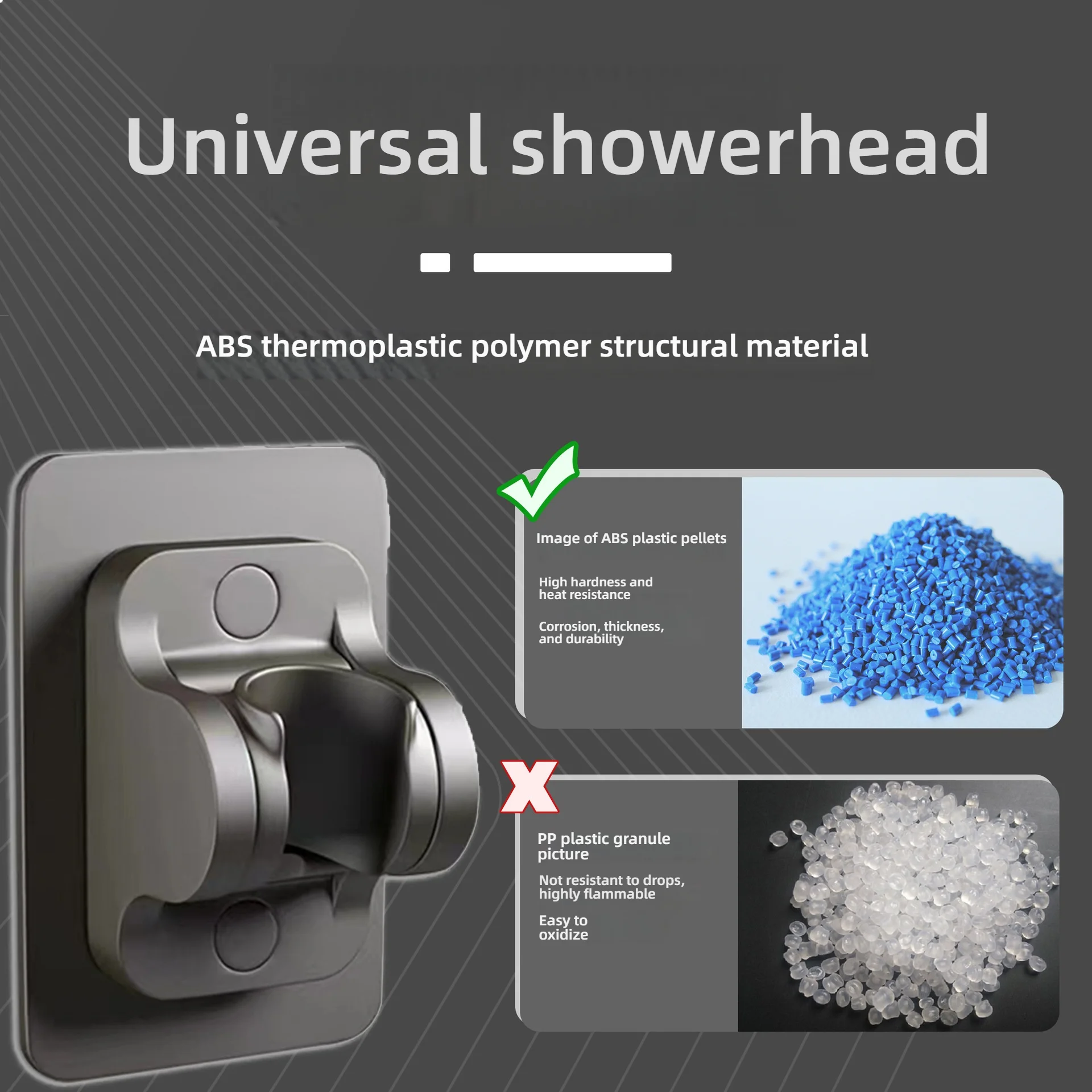 Self-Adhesive Shower Arm Head Holder Adjustable Wall Mounted Fixed Base Plate Bracket For Bathroom Accessories