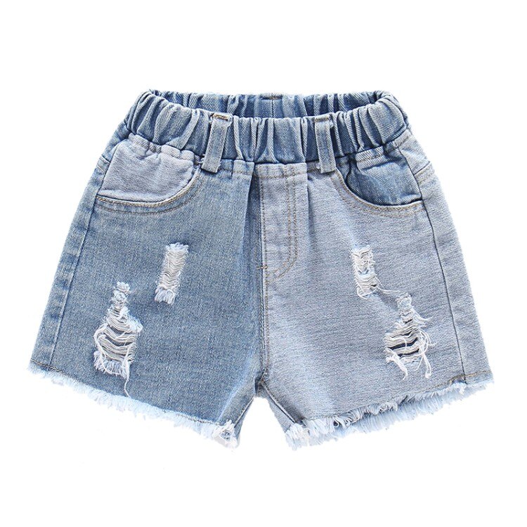 Kids Rainbow Jean Shorts Ripped Pants Summer Casual Streetwear Denim Short Pants for 2 3 5 6 7 8 Years Children Clothes