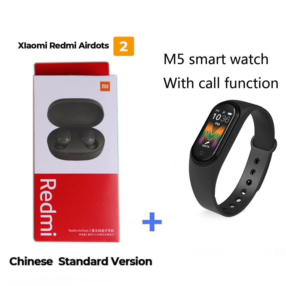 Originale Xiaomi Redmi AirDots 2 Auricolari Bluetooth TWS Senza Fili di Bluetooth V5.0 Stereo Riduzione Del Rumore Mic di Controllo Vocale Auricolare