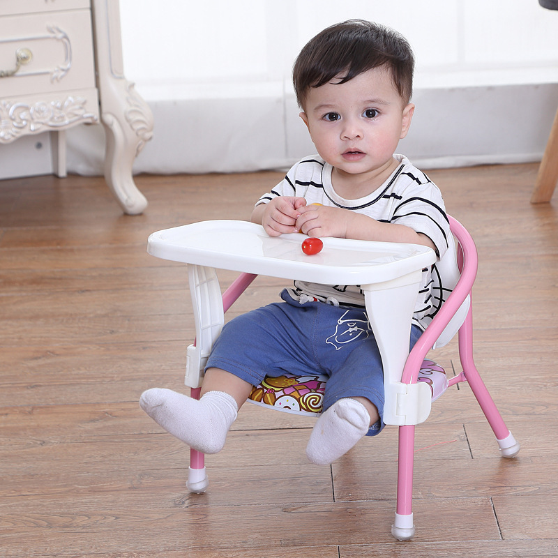 Kinderen stoel met plaat baby eten tafel Baby kruk kind eten stoel terug