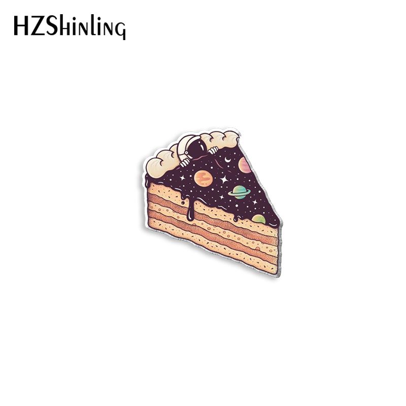 2022 Solar System Acrylic Lapel Pin Space Planets Epoxy Butterfly Clasp Pin Handmade Butterfly Brooch: Light Yellow Color