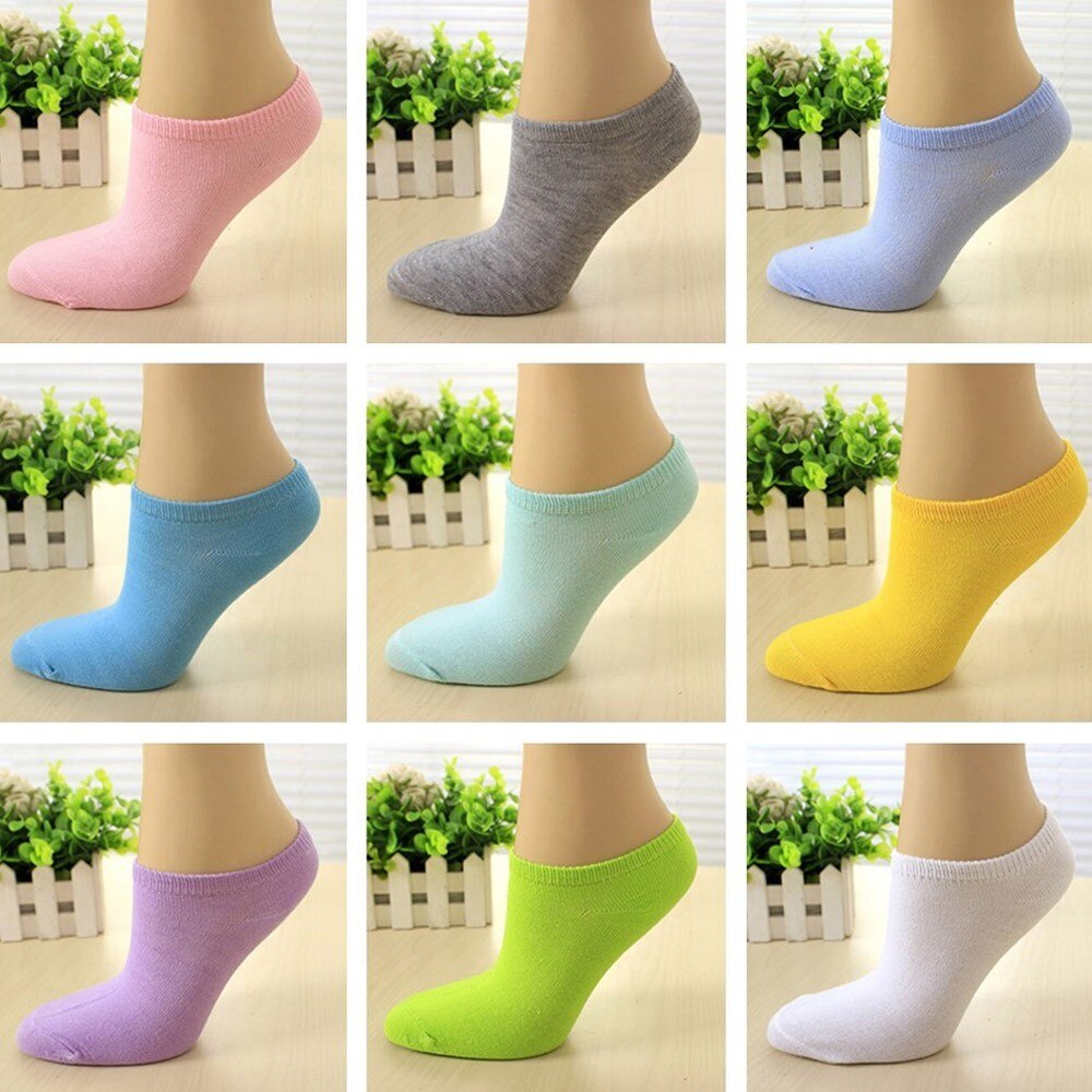 1 Pairs winter Womens Girls Leuke Solid Candy Kleur Grappige Microfiber Laag Uitgesneden Sokjes