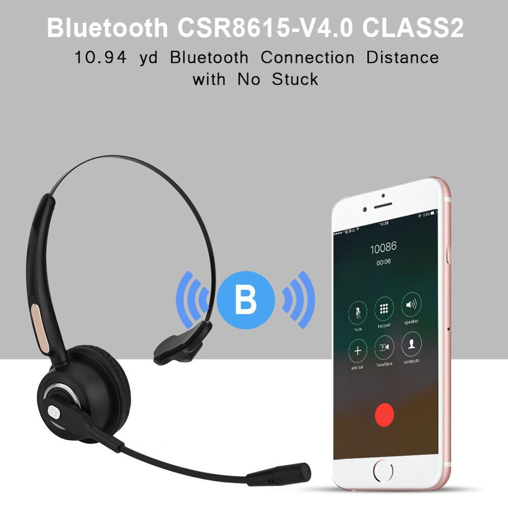 Call Center Bluetooth Headset Wireless Over-The-Head Ruisonderdrukkende Hoofdtelefoon Voor Truck Auto Drivers Call Center Office telefoons